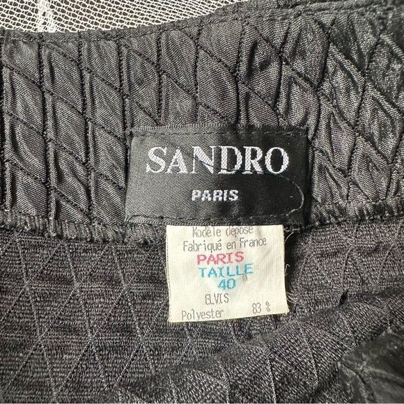 Vintage Sandro Paris Black Quilted Mini Skirt - Picture 14 of 14